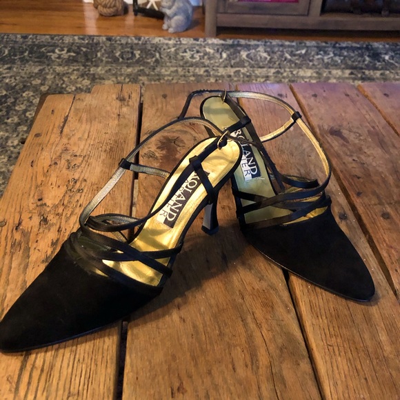 Roland Cartier suede high heel evening shoe. - Picture 3 of 5